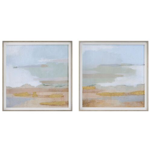Abstract Coastline Framed Prints, S/2 – Uttermost
