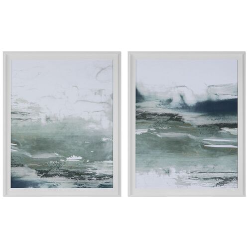 Green Ribbon Coast Framed Prints Set/2 – Uttermost