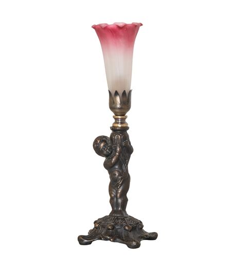 Pink/White Tiffany Pond Lily One Light Mini Lamp – Meyda Tiffany