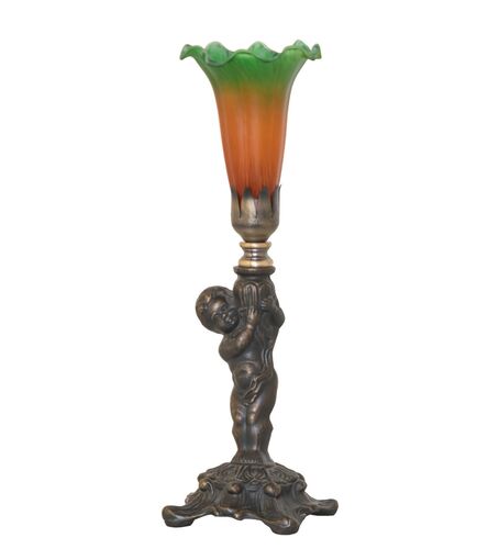 Amber/Green Tiffany Pond Lily One Light Mini Lamp – Meyda Tiffany