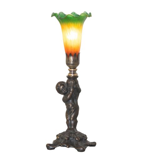 Amber/Green Tiffany Pond Lily One Light Mini Lamp – Meyda Tiffany