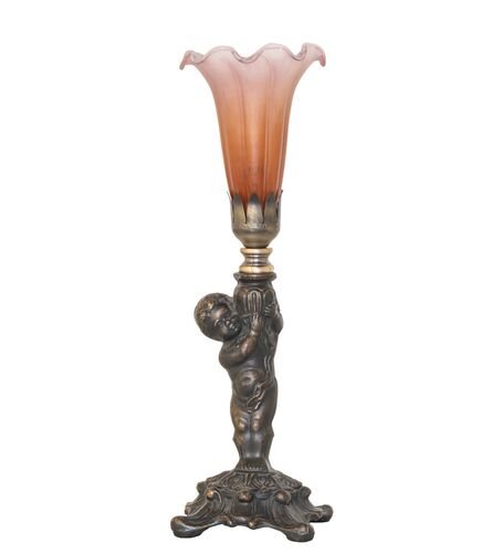 Amber/Purple Tiffany Pond Lily One Light Mini Lamp – Meyda Tiffany