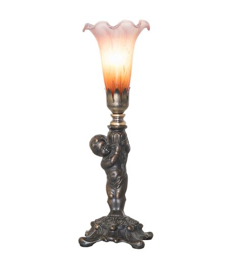 Amber/Purple Tiffany Pond Lily One Light Mini Lamp – Meyda Tiffany