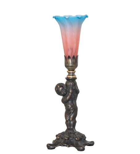 Pink/Blue Tiffany Pond Lily One Light Mini Lamp – Meyda Tiffany