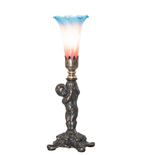Pink/Blue Tiffany Pond Lily One Light Mini Lamp – Meyda Tiffany