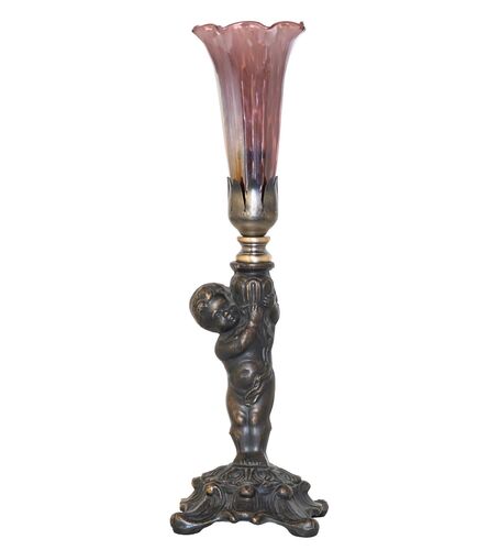 Purple Iridescent Pond Lily One Light Mini Lamp – Meyda Tiffany