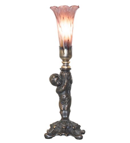 Purple Iridescent Pond Lily One Light Mini Lamp – Meyda Tiffany