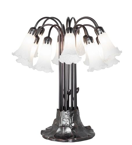 White Tiffany Pond Lily 12 Light Table Lamp – Meyda Tiffany