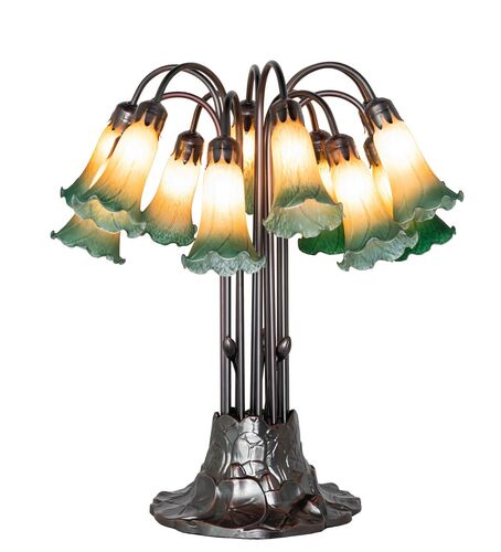 Amber/Green Tiffany Pond Lily 12 Light Table Lamp – Meyda Tiffany