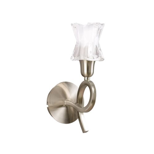 Mantra M3863/S/SBS Tiffany Wall Lamp Switched 2+2 Light E14+G9 Polished Chrome Soft Bronze Shades & Clear Crystal – Mantra