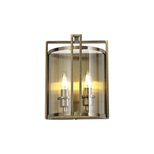 Dar JAR0935-22 Jared 2 Light Wall Light Polished Gold and Twisted Glass – Dar Wisebuys
