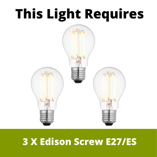 Bistro II 3 Light Silver Bar Pendant – Holophane Glass Shades – Searchlight Lighting