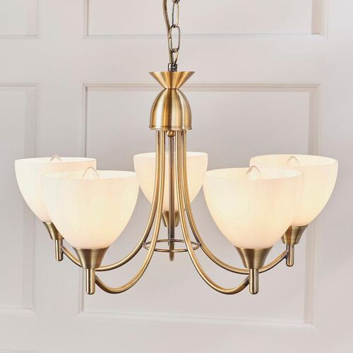 Alton 5 Light Antique Brass Semi Flush Ceiling Light – Endon Lighting