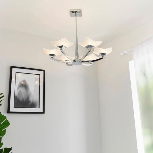 Endon Ayres 6 Arm Polished Chrome Semi Flush Ceiling Light – Endon Lighting
