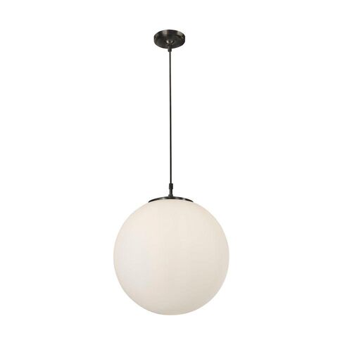 Atom 1 Light Ceiling Pendant 40 cm Opal Glass Sphere – Searchlight Lighting