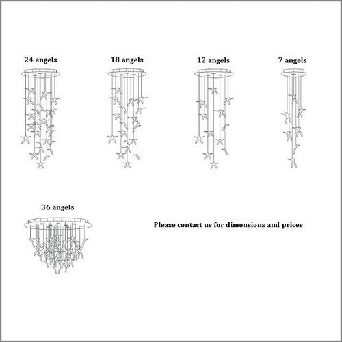 “Angel Falls” Chandelier By Terzani 36  light  | Crystal Angels – Terzani