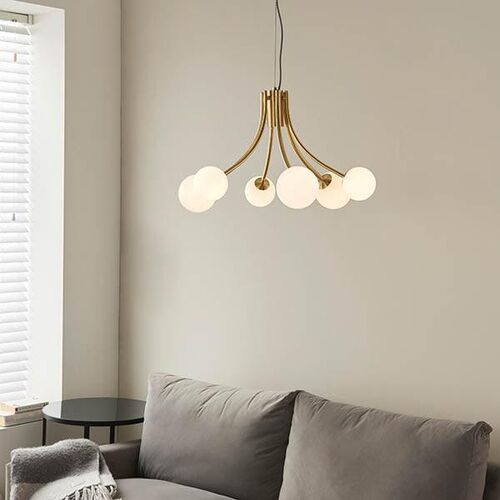 Alton 5 Light Antique Brass Semi Flush Ceiling Light – Endon Lighting