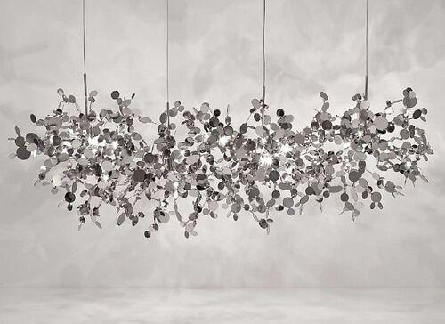 Argent 125 Cm Metal Ceiling Pendant By Terzani With Tiny Reflective Discs – Terzani