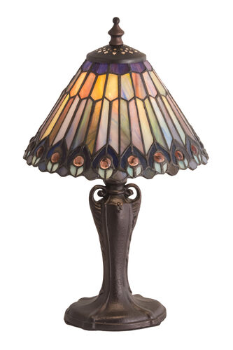 Tiffany Jeweled Peacock One Light Accent Lamp – Meyda Tiffany