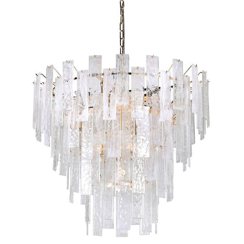 Aria 4-Tiered Chandelier with Textured Glass and Gold Finish – Shropshire Design Ltd