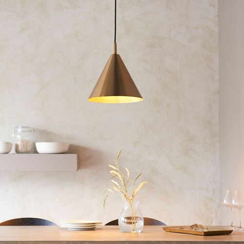 Aura Pendant Light – Antique Brass – Gallery Direct