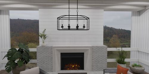 Thatcher Six Light Outdoor Linear Chandelier – Quoizel