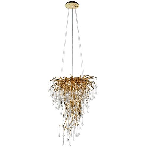 Wisdom Tiered Glass Droplet Chandelier in Antique Gold – Shropshire Design Ltd