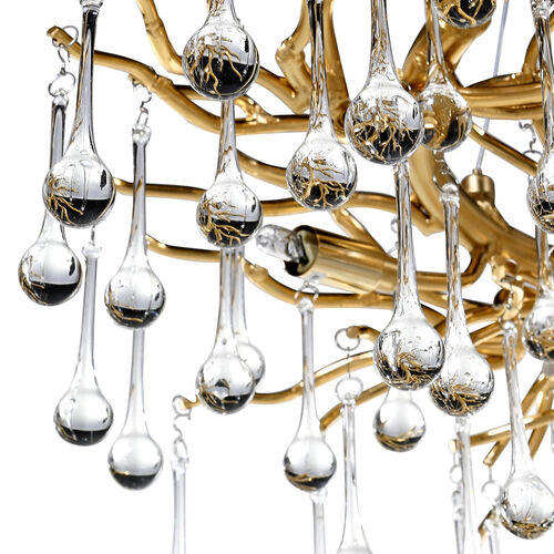 Wisdom Small Glass Droplet Chandelier in Antique Gold – Shropshire Design Ltd