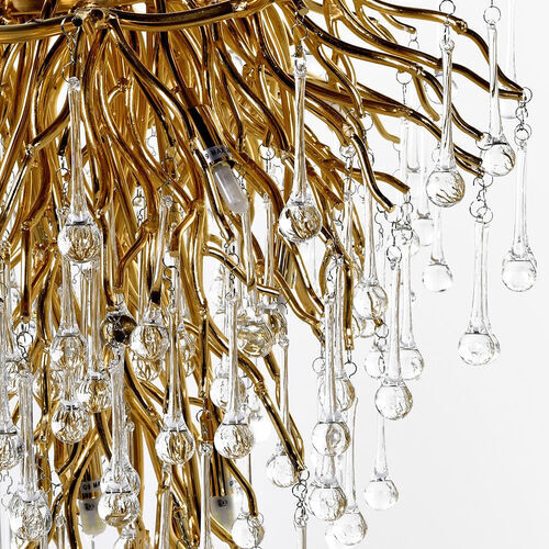 Wisdom Tiered Glass Droplet Chandelier in Antique Gold – Shropshire Design Ltd