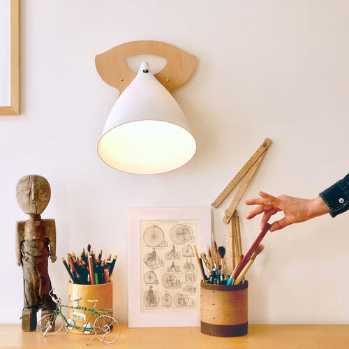 LARGE BRACKET WALL LAMP CORNET, matt or glazed porcelain – Tsé & Tsé associées