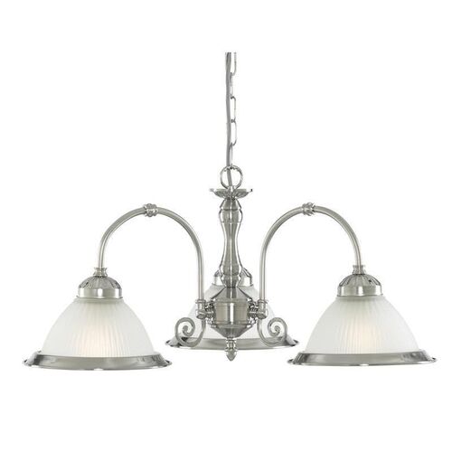 American Diner Silver & Glass 3 Light Pendant Ceiling Light – Searchlight Lighting