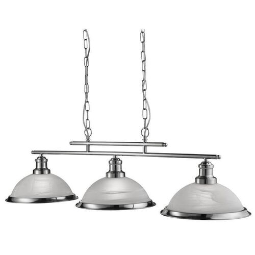 Endon Nixon 3 Light Nickel & Crystal Glass Ceiling Pendant – Endon Lighting