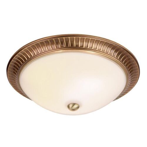Endon Brahm Brass & Frosted Glass Flush Ceiling Light Endon – Endon Lighting