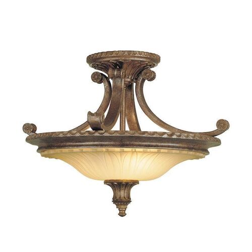 Altair 5 Light Antique Brass Semi Flush Ceiling Light – Oaks Lighting