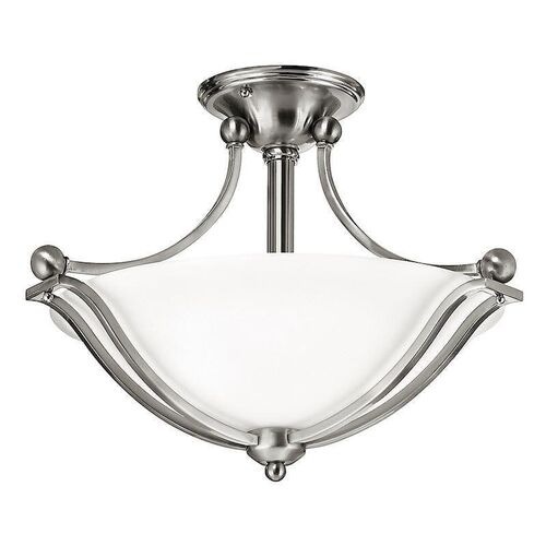 Hinkley Bolla Nickel Art Deco Semi Flush Ceiling Light – Elstead Lighting