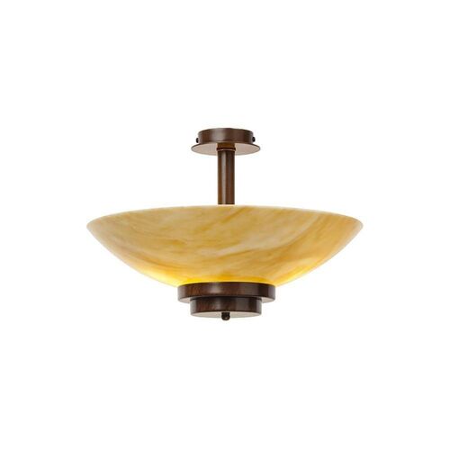 Art Deco Ceiling Light Stratton Antique Bronze Semi Flush  Kansa STRATTON 28 – Kansa Lighting