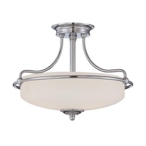Quoizel Griffin Chrome 3 Light Art Deco Ceiling Semi Flush – Elstead Lighting