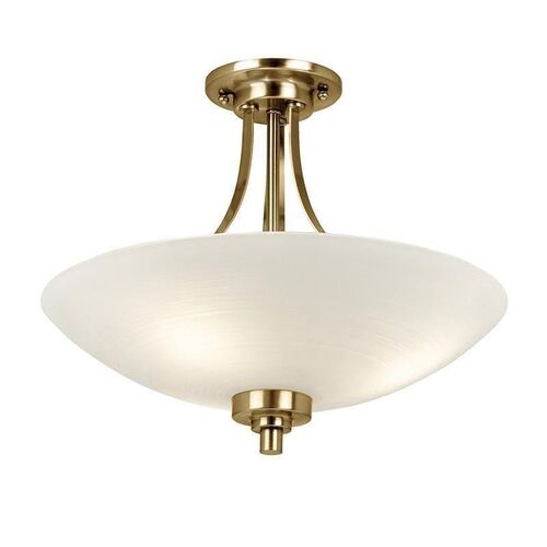 Endon Welles 3 Arm Antique Brass Semi Flush Ceiling Light – Endon Lighting