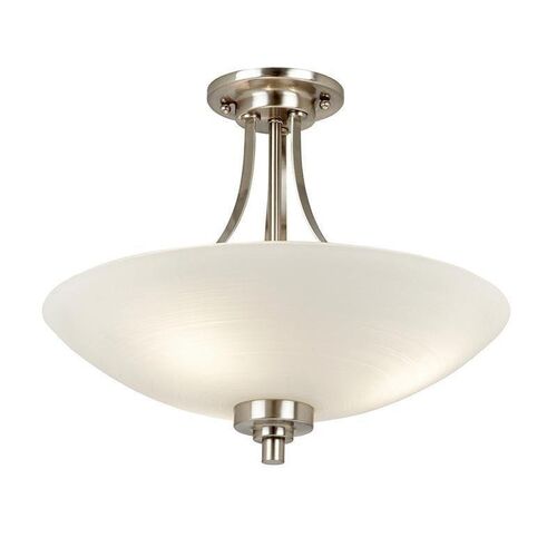 Endon Welles 3 Arm Satin Nickel Semi Flush Ceiling Light – Endon Lighting