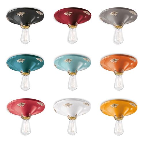 Vintage Round Ceiling Light Small, Medium, Large in Different Colours – Ferroluce