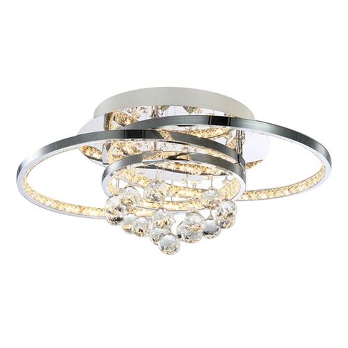 Aubree Chic LED Metal Ceiling Light – Chrome, Dimmable, 1750 Lumens PL0188 – Lexi Lighting