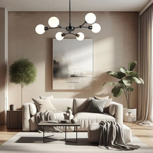 Willow Ultra Modern LED Pendant Light – Smoked or Opal Glass, 6 Light, PL0080 – Lexi Lighting