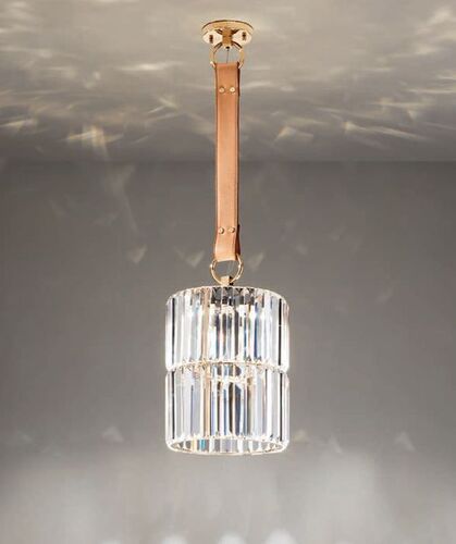 28 Cm Glass Prism Ceiling Pendant With Custom Options & Leather Strap – Arizzi