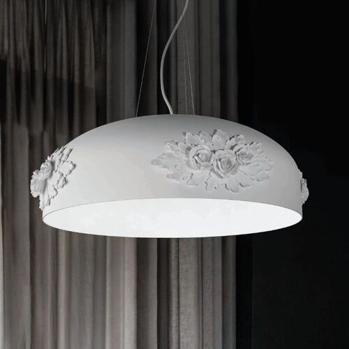 65cm Domed Ceiling Pendant with Rose Relief Detailing – Masiero