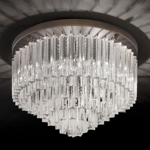 50 Cm Murano Prism Ceiling Light With Bronze Frame – Italian Lighting Centre