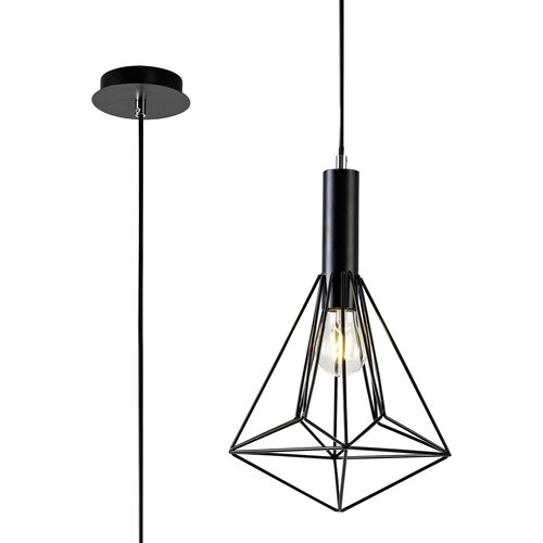 Deco Markus Single Slim Cone Pendant 1 Light Polished Chrome/Smoke Black Glass • D0108 – Deco