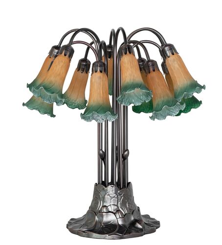 Amber/Green Tiffany Pond Lily 12 Light Table Lamp – Meyda Tiffany
