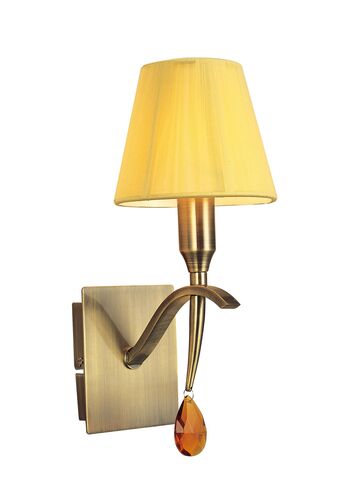 Impex PGH1802/01/WB/G Luna 1 Light Wall Light Gold Crystal – Impex Lighting